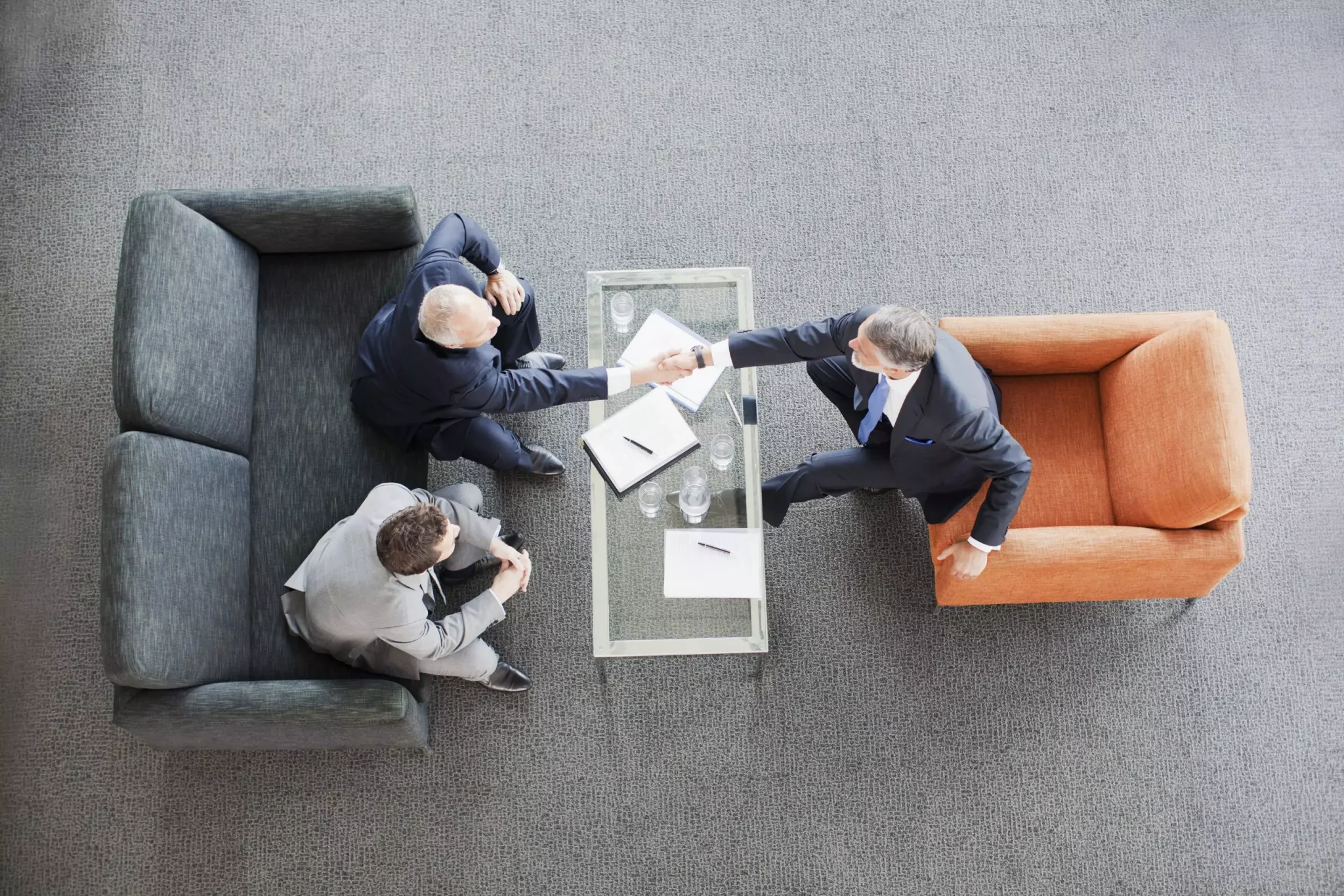 Business partners reviewing a contract